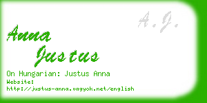 anna justus business card